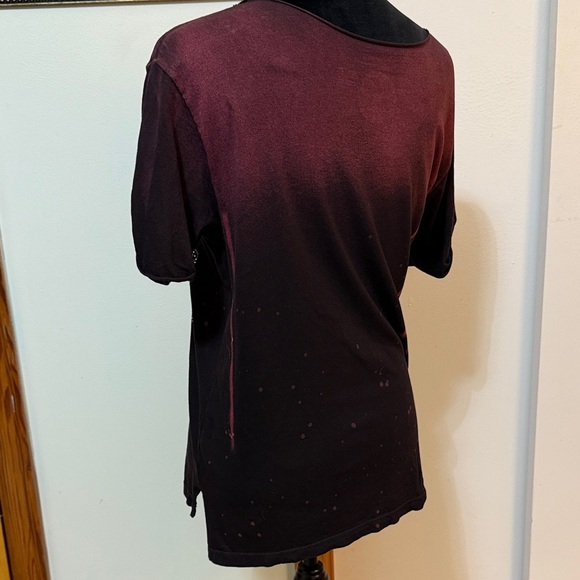 Affliction Women's Graphic Tee - Burgundy and Black - Picture 3 of 5